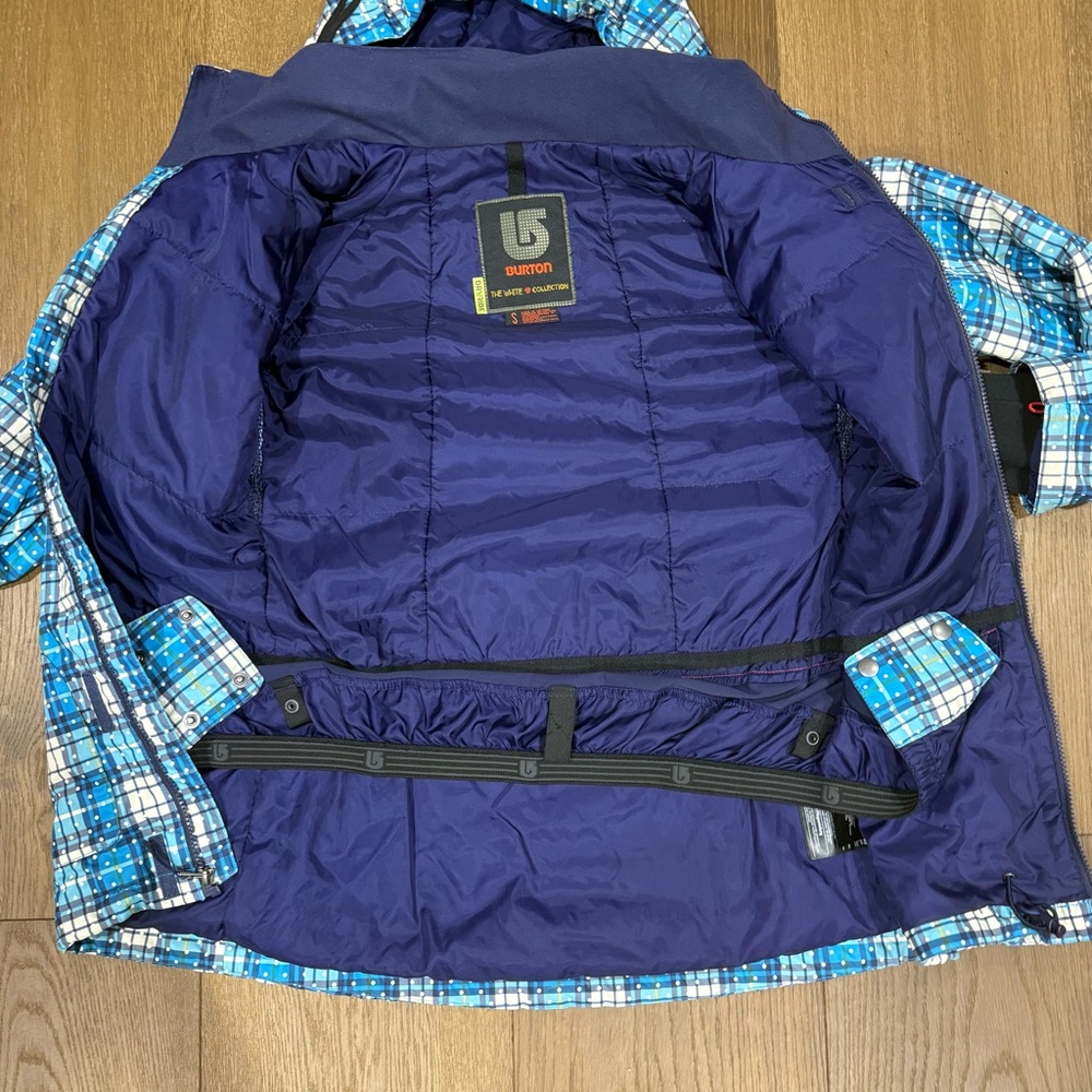Burton The White Collection Blue Plaid DryRide Ski Snowboard Jacket - Picture 7 of 10